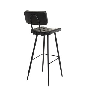 Tom - lot de 2 tabourets de bar james noir hauteur d'assise 80cm