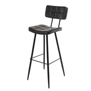 Tom - lot de 2 tabourets de bar james noir hauteur d'assise 80cm