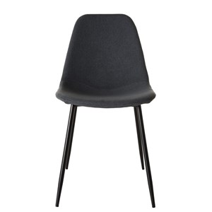 Tom - lot de 2 chaises tissu gris pieds métal noir