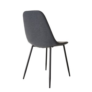 Tom - lot de 2 chaises tissu gris pieds métal noir