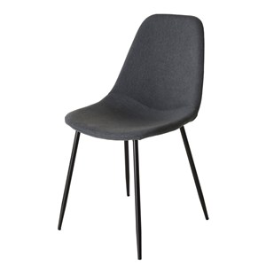 Tom - lot de 2 chaises tissu gris pieds métal noir