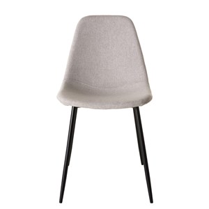 Tom - lot de 2 chaises tissu blanc pieds métal noir