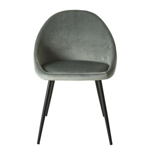 Tom - lot de 2 chaises tissu velours vert jade pieds métal noir