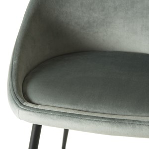 Tom - lot de 2 chaises tissu velours vert jade pieds métal noir