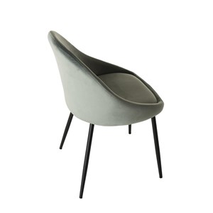 Tom - lot de 2 chaises tissu velours vert jade pieds métal noir