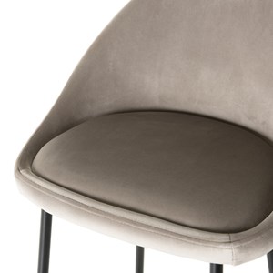 Tom - lot de 2 tabourets bar hauteur 80cm pieds noir velours beige