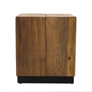 Sam - table d'appoint carrée 38x38cm bois suar piètement noir