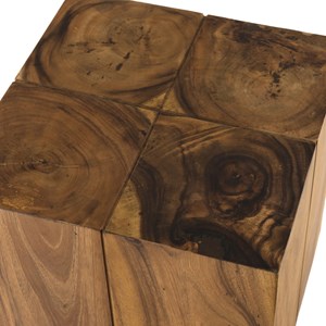 Sam - table d'appoint carrée 38x38cm bois suar piètement noir