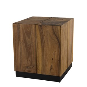 Sam - table d'appoint carrée 38x38cm bois suar piètement noir