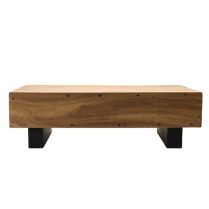 Sam - table basse poutres 120x60cm bois suar pieds noirs