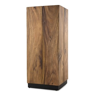 Sam - table d'appoint carrée haute 38x38cm bois suar piètement noir