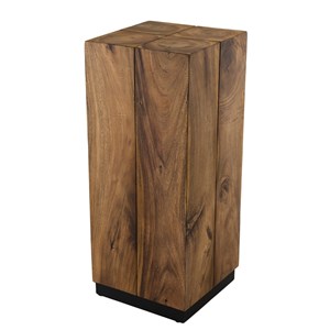 Sam - table d'appoint carrée haute 38x38cm bois suar piètement noir