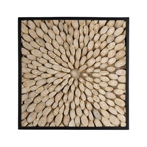 Sam - décoration murale carrée 60x60cm branches bois teck nature