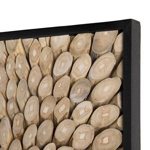Sam - décoration murale carrée 60x60cm branches bois teck nature