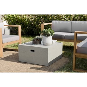 Hector - table basse de jardin carrée 68x68 cm béton gris