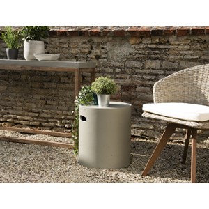 Hector - table d'appoint de jardin ronde 40x40 cm béton gris