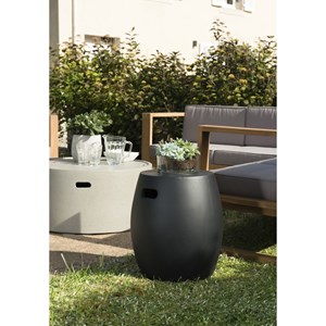 Hector - table d'appoint de jardin ronde béton 43x43 cm noir