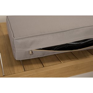 Kim - salon de jardin bois teck canapé d'angle 5p. Et table basse rect