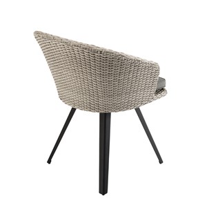 Vick - chaise de jardin en rotin synthétique gris avec coussin gris
