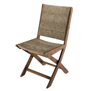 Vick - ensemble de 2 chaises de jardin pliantes bois acacia et rotin
