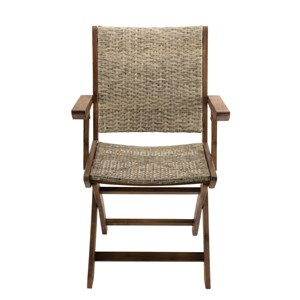 Vick - ensemble de 2 fauteuils de jardin pliants bois acacia et rotin