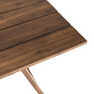 Vick - ensemble de jardin bois d'acacia, table + 4 chaises 2 fauteuils