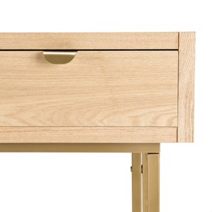 Aline - console bois 2 tiroirs pieds métal doré