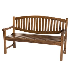 Maeva - banc de jardin ovale en bois teck huilé