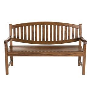 Maeva - banc de jardin ovale en bois teck huilé