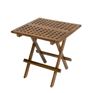 Maeva - table pique nique de jardin carrée 50x50cm bois teck huilé
