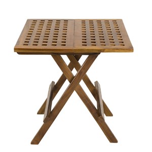 Maeva - table pique nique de jardin carrée 50x50cm bois teck huilé