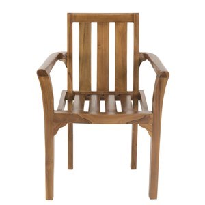 Maeva - ensemble de 2 fauteuils empilables en bois teck huilé