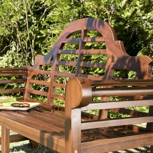 Maeva - banc de jardin sumatra en bois teck huilé