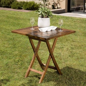 Maeva - table de jardin 2 pers. Carrée pliante 70x70cm bois teck huilé