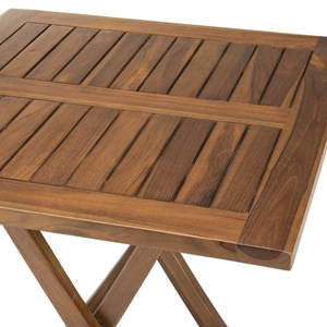 Maeva - table de jardin 2 pers. Carrée pliante 70x70cm bois teck huilé