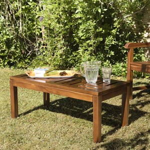 Maeva - table basse de jardin rect. 100 x 50 cm en bois teck huilé