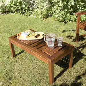 Maeva - table basse de jardin rect. 100 x 50 cm en bois teck huilé