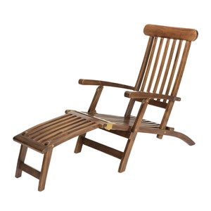 Maeva - chaise longue de jardin en bois teck huilé