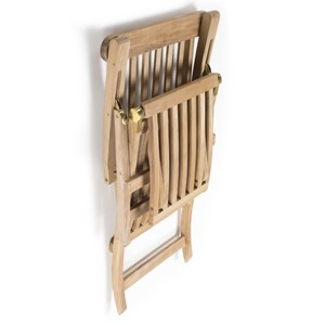 Fun - chaise longue de jardin en bois teck brut