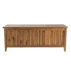Maeva - coffre de jardin piscine en bois teck huilé 165x55cm
