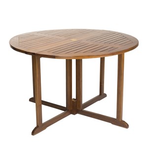 Maeva - ensemble de jardin bois teck huilé table rabats + 4 chaises