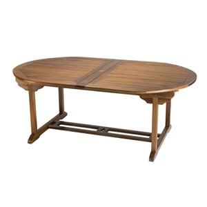 Maeva - ensemble de jardin bois teck huilé table ovale + 8 chaises
