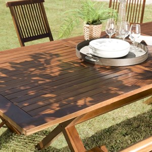 Maeva - ensemble de jardin bois teck huilé table 180*240 et 6 chaises
