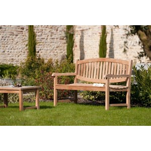 Fun - banc de jardin ovale en bois teck