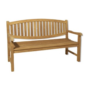 Fun - banc de jardin ovale en bois teck