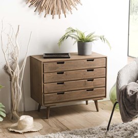 Andy - commode scandi bois marron 4 tiroirs