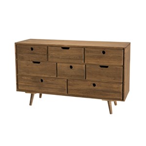 Andy - commode scandi bois marron 8 tiroirs