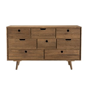 Andy - commode scandi bois marron 8 tiroirs