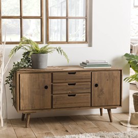 Andy - buffet scandi marron bois 2 portes 3 tiroirs