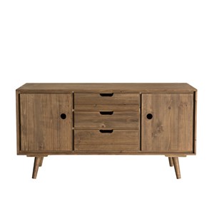 Andy - buffet scandi marron bois 2 portes 3 tiroirs